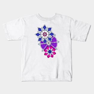 Bisexual Pride Zentangle Flowers Kids T-Shirt